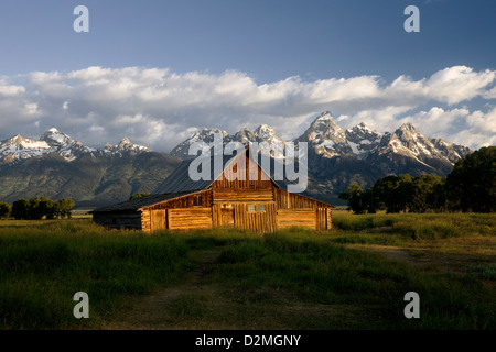 WY00294-00... WYOMING-Scheune entlang der Mormonen-Straße im Grand Teton National Park. Stockfoto