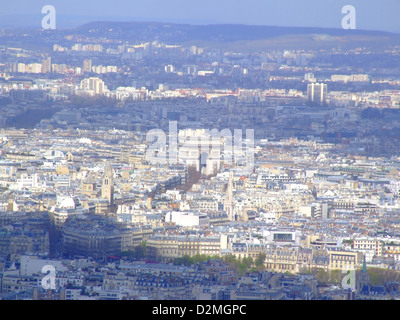 Arc de Triomphe de l ' Etoile, gesehen vom Tour Montparnasse Stockfoto