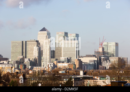 Landschaft von Canary Wharf Stockfoto