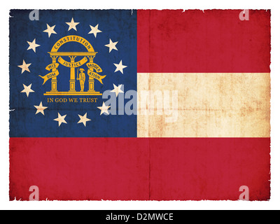 Flagge des US-Bundesstaates Georgia im Grunge-Stil erstellt Stockfoto