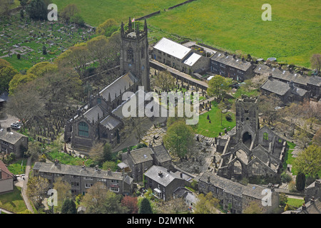 Luftaufnahme von Hebden Bridge West Yorkshire Stockfoto