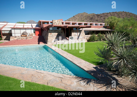 Taliesin West, persönliche Haus von Frank Lloyd Wright, in der Nähe von Phoenix, Arizona, Vereinigte Staaten von Amerika, Nordamerika Stockfoto