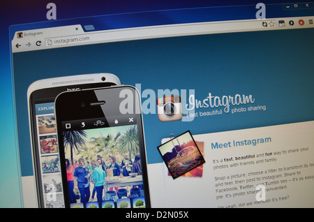 Instagram.com Website screenshot Stockfoto