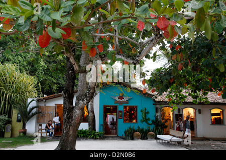 Bunte Häuser am Quadrado, dem Hauptplatz in Trancoso, Bahia, Brasilien, Südamerika Stockfoto