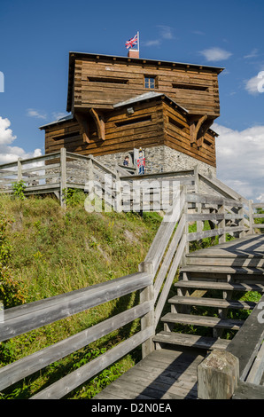 Petit-Sault Blockhaus PHS, Edmundston, New Brunswick, Kanada, Nordamerika Stockfoto