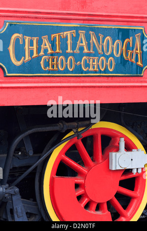 Lokomotive in Chattanooga Choo Choo, Chattanooga, Tennessee, Vereinigte Staaten von Amerika, Nordamerika Stockfoto