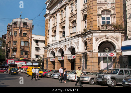 HSBC Bank Horniman Circle VN Straße Kala Ghoda Fort Mumbai (Bombay) Indien Kolonialarchitektur Stockfoto