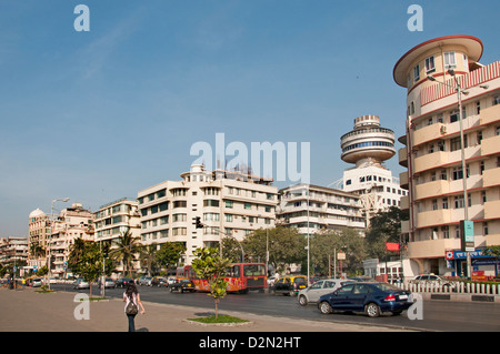 Churchgate Mumbai (Bombay) Indien Boulevard Strand Meer Meer Promenade Marine Drive Stockfoto