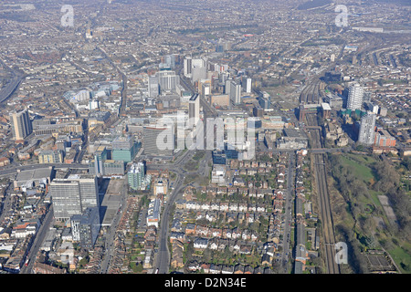 Luftaufnahme von Croydon Stadtzentrum Stockfoto