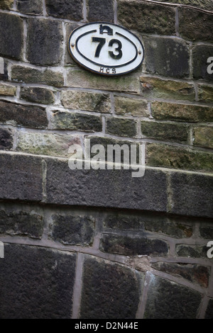 Saddleworth - Mauerwerk in Gebäuden Stockfoto