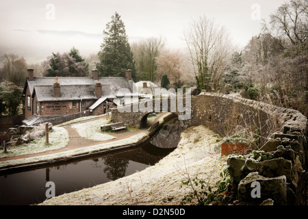 Brecon Canal bei Wanderungen auf Usk, Powys, Wales, UK Stockfoto