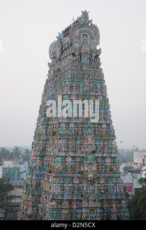 Turm von Kumbakonam Tempel, Kumbakonam, Tamil Nadu, Indien, Asien Stockfoto