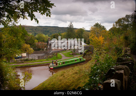 Brecon Canal bei Wanderungen auf Usk, Powys, Wales, UK Stockfoto