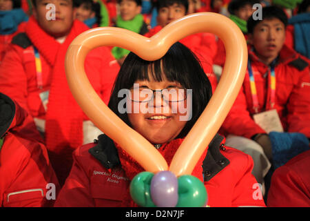 Pyeongchang, Südkorea. 29. Januar 2013. Athleten im Rahmen der Eröffnungsfeier am die Welt Winter Special Olympics in Pyeongchang. Stockfoto