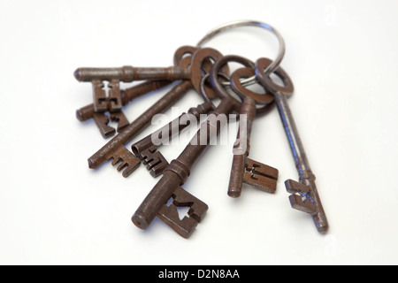 Bund der alten Fashioned Vintage Keys Stockfoto