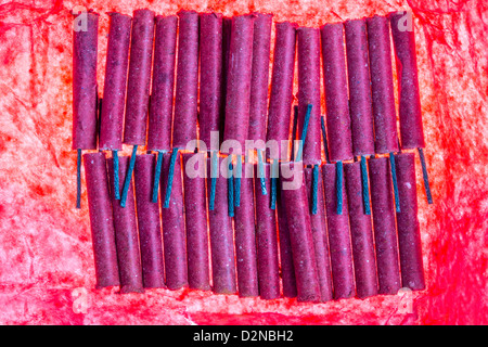 Verschiedene Arten von Feuerwerk, Cracker, Banger, Stockfoto