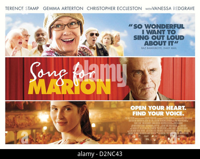 SONG FOR MARION Poster für das Jahr 2012 Weinstein Company film mit Top Vanessa Redgrave, Terence Stamp und Gemma Arterton Stockfoto