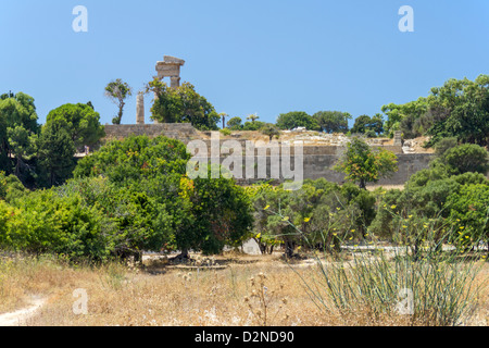 Die Akropolis von Rhodos, "Tempel des Apollo". Stockfoto