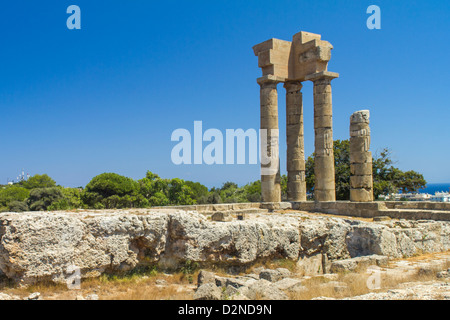 Die Akropolis von Rhodos, "Tempel des Apollo". Stockfoto