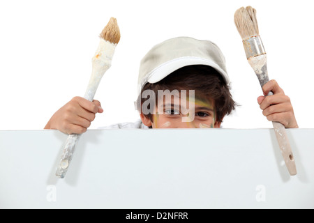 Kleiner Junge dekorieren Stockfoto