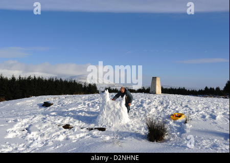 Winter am Beacon fiel Lancashire Stockfoto