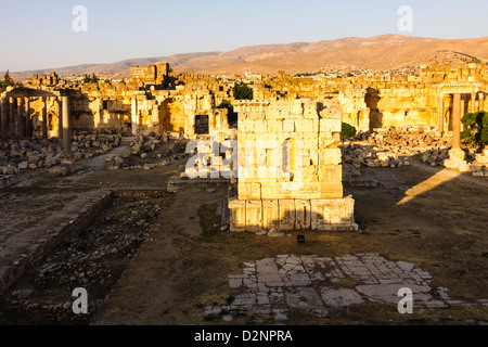 Großer Hof von Baalbek Tempel-Komplex, Libanon Stockfoto