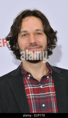 Berlin, Deutschland. 30. Januar 2013. US-Schauspieler Paul Rudd stellt bei einem Fototermin für den Film "Das ist 40" in Berlin, Deutschland, 30. Januar 2013. Foto: PAUL ZINKEN / Alamy Live News Stockfoto