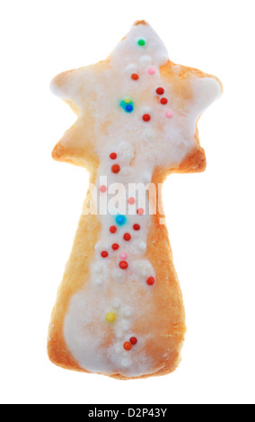 Traditionelle Winter Magic Stick-förmigen Cookie isoliert auf einem weißen Hintergrund. Stockfoto