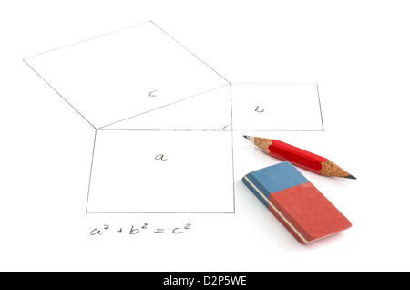 Satz des Pythagoras Stockfoto