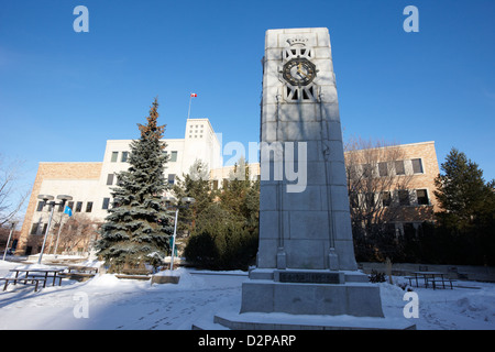 Kenotaph Kriegerdenkmal im Rathaus Saskatoon Saskatchewan Kanada Stockfoto