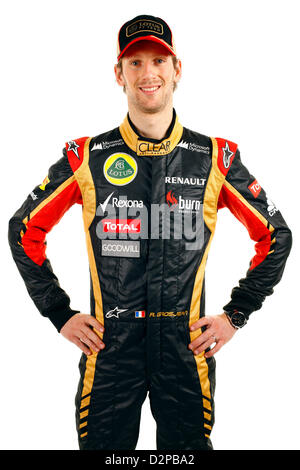 HANDOUT - zeigt ein Handout Bild französischer Formel-1 pilot Romain Grosjean von Lotus F1 Team am 27. Januar 2013. Foto: Lotus F1 Team (-) Stockfoto