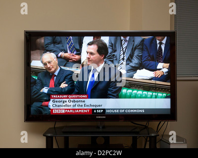 BBC Parlament TV-Kanal zeigt George Osborn Stockfoto