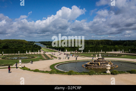 Königliche Gärten von Schloss Versailles in Frankreich Stockfoto