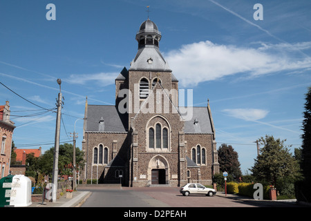 Sint-Niklaaskerk (Saint Nicholas Church) Mesen (Messines), Belgien. Stockfoto