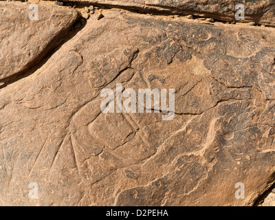 Prähistorische Felsenkunst Ait Ouazik, Marokko, Nordafrika Stockfoto