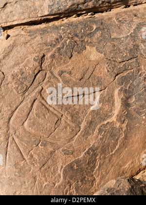 Prähistorische Felsenkunst Ait Ouazik, Marokko, Nordafrika Stockfoto