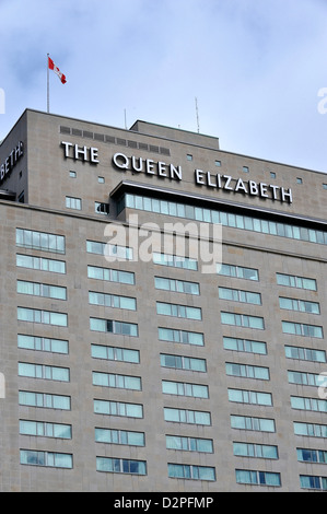 Das Logo des Fairmont The Queen Elizabeth, Montreal, Kanada Stockfoto