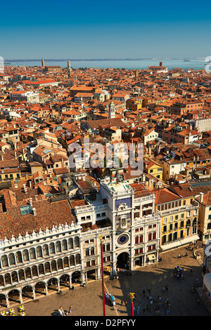 Arial Ansicht von Torre Orologio Piazza San Marco, Venedig Stockfoto