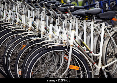 Hallig Hooge, Deutschland, Fahrräder einen Fahrradverleih Stockfoto