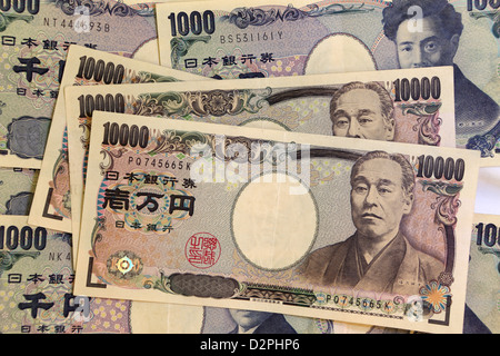 Japanische Yen-Banknoten Stockfoto