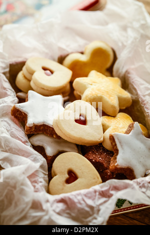 Geschenk-Box von Weihnachtsplätzchen Stockfoto