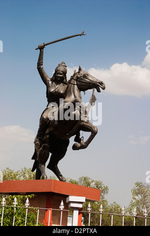 Statue von Rani Laxmi Bai, Agra, Uttar Pradesh, Indien Stockfoto