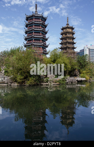 Zwei Pagoden Park, Guilin, Guangxi, China, Asien Stockfoto