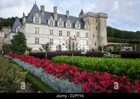 Chateau de Villandry, UNESCO-Weltkulturerbe, Indre-et-Loire, Loire-Tal, Frankreich Stockfoto