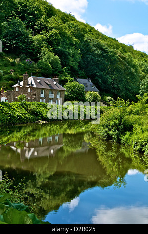 Flusses Rance Banken, Dinan, Bretagne, Frankreich, Europa Stockfoto