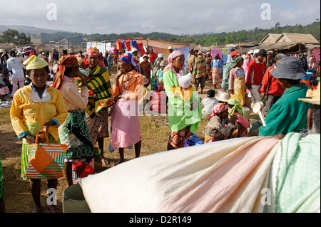 Freitagsmarkt in der Betsileo Land, Fianarantsoa, Madagaskar, Afrika Stockfoto