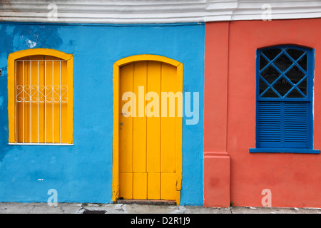 Koloniale Gebäude an der kolonialen Altstadt in den unteren Bereich, Porto Seguro, Bahia, Brasilien, Südamerika Stockfoto