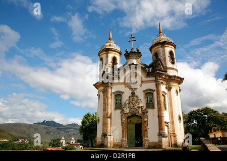 Sao Francisco de Assis Kirche, Ouro Preto, UNESCO-Weltkulturerbe, Minas Gerais, Brasilien, Südamerika Stockfoto
