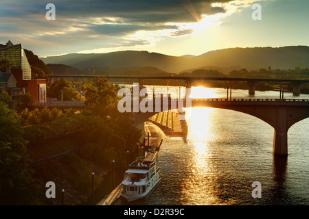 Market Street Bridge, Chattanooga, Tennessee, Vereinigte Staaten von Amerika, Nordamerika Stockfoto