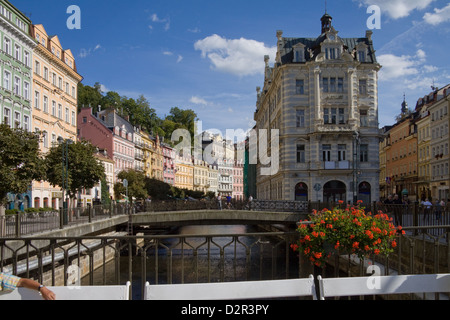 Brücken über die Eger in Karlovy Vary/Karlsbad Stockfoto